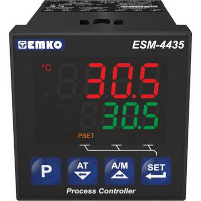 Régulateur de processus ESM-4435 d'EMKO avec affichage numérique de la température, indiquant 30,5 degrés Celsius. Touches de réglage visibles en bas.