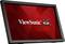 Un moniteur noir ViewSonic avec un fond rouge et le logo ViewSonic comprenant trois oiseaux colorés.