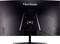 Un moniteur noir ViewSonic vu de dos, avec son pied central.