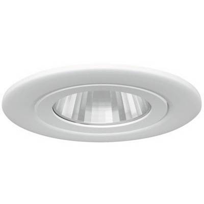Spot encastrable rond blanc avec lentille transparente, adapté pour une installation au plafond.
