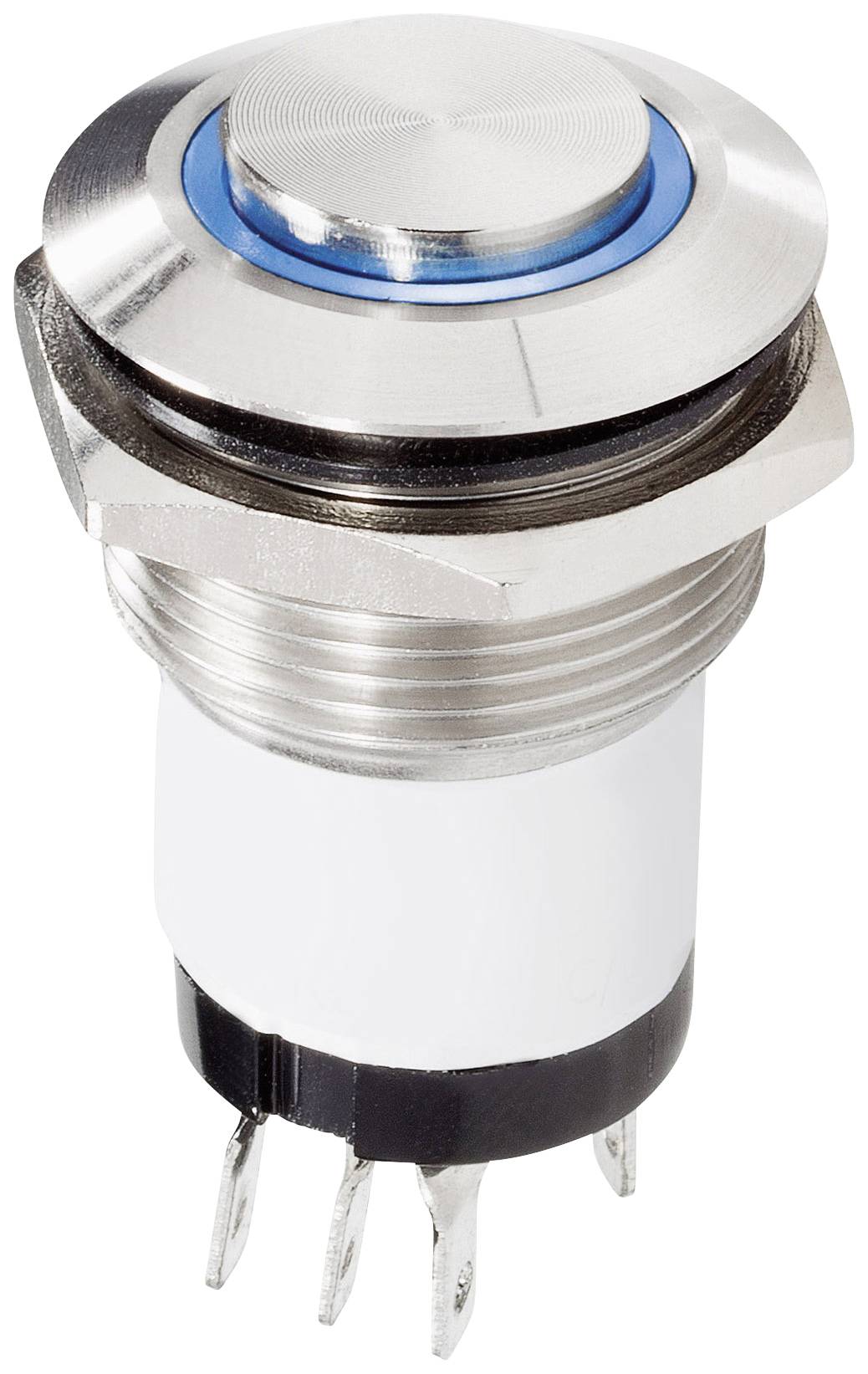 Renkforce RF-4707812 Bouton de sonnette simple acier inoxydable, blanc 24 V DC/ 2 A, 24 V AC/ 1 A