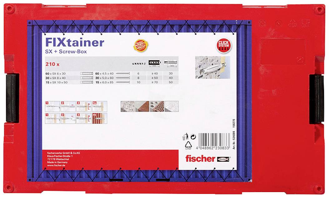 Fischer FIXtainer - SX Assortiment de chevilles 534084 210 pc(s)-2