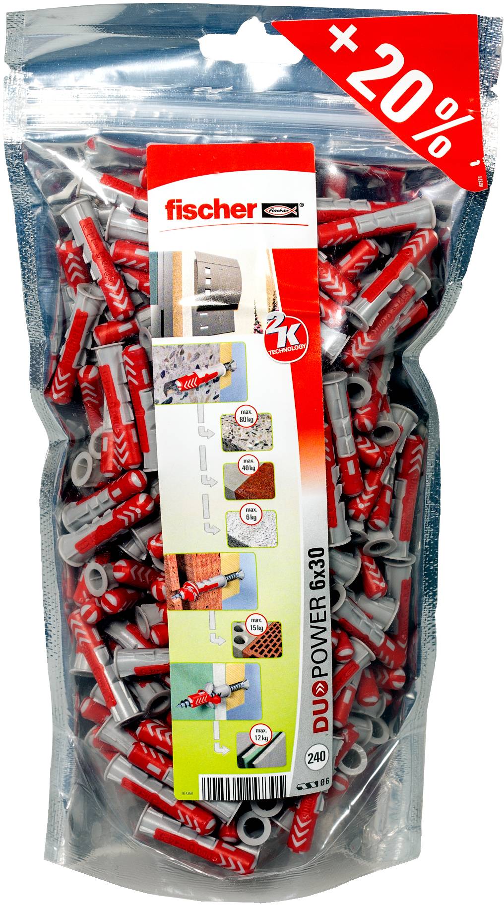 Fischer 536382 DUOPOWER 6 BigPack Cheville 30 mm 6 mm 240 pc(s)-5