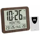 Horloge murale TFA Dostmann 60.4518.08 radiopiloté(e) 24.8 cm x 2.5 cm x 20.6 cm bois