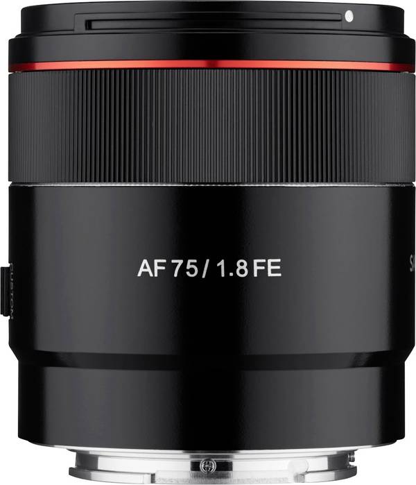 <br>  Samyang<br>  AF 75 mm F1.8 FE Sony E<br>  22973<br>  Téléobjectif<br>  f/1.8 - 22<br>  75 mm (max)<br>