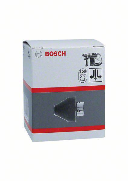 Un carton avec le logo Bosch, portant l'inscription 'SDS plus', présente une illustration d'un accessoire de perceuse.