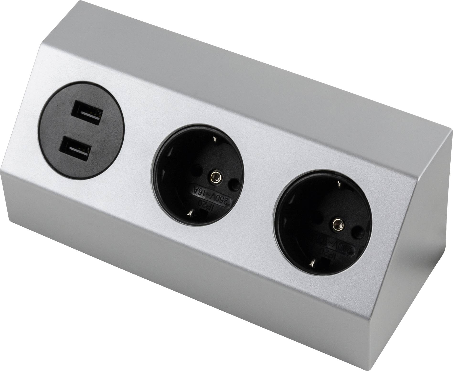 Heitronic 500070 Multiprise blanc, argent 1 pc(s)