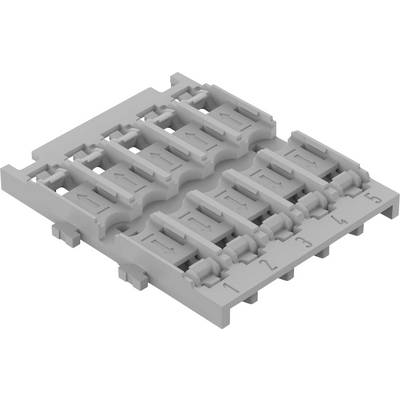Un composant en plastique gris avec cinq connecteurs identiques alignés. Chaque connexion est numérotée de 1 à 5.