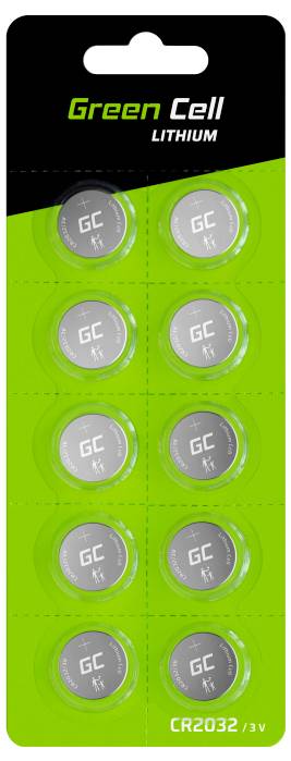 Green Cell Pile bouton CR 2032 3 V 10 pc(s) 220 mAh lithium CR2032
