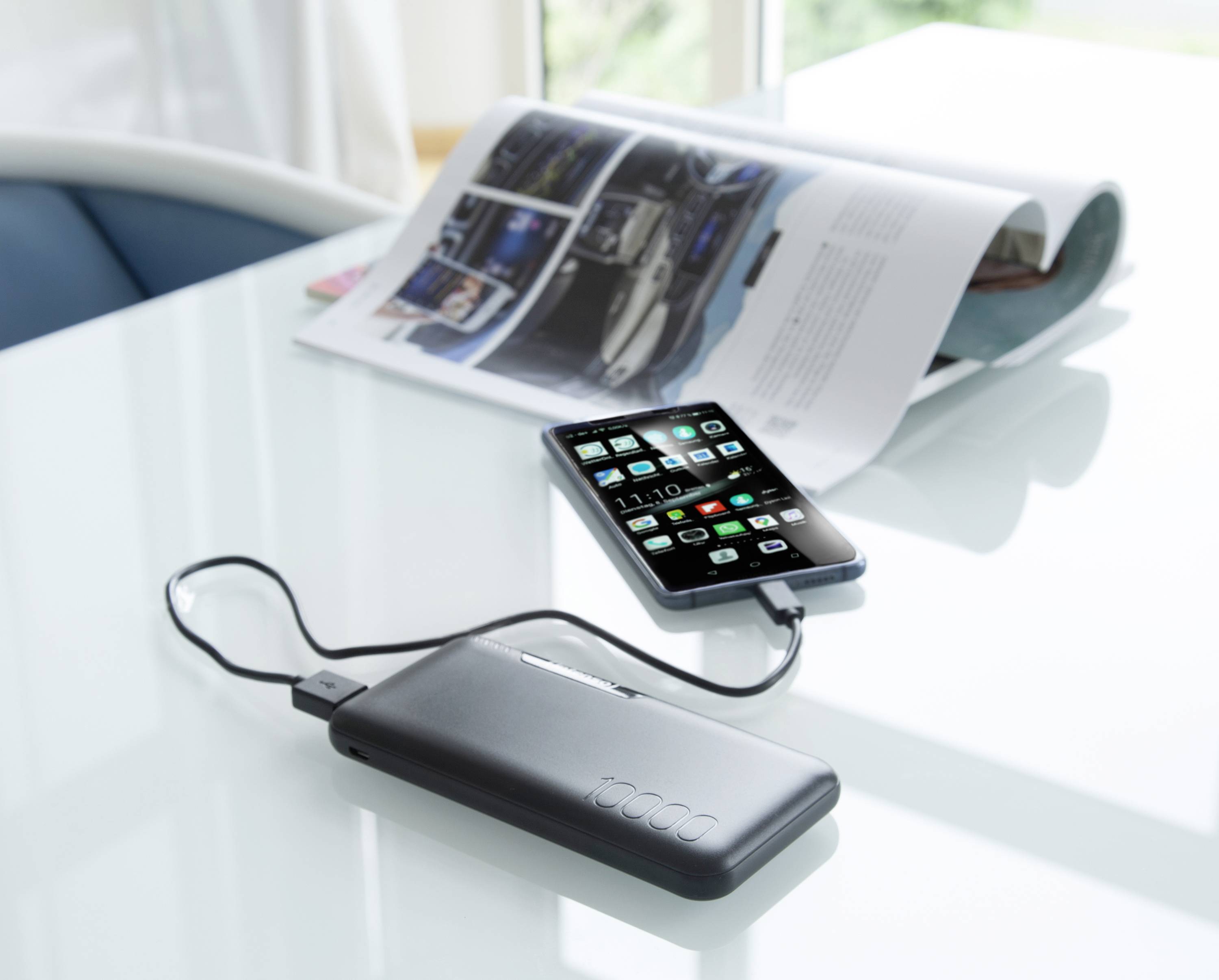 Intenso P10000 Powerbank (batterie supplémentaire) 10000 mAh LiPo noir affichage du statut-2