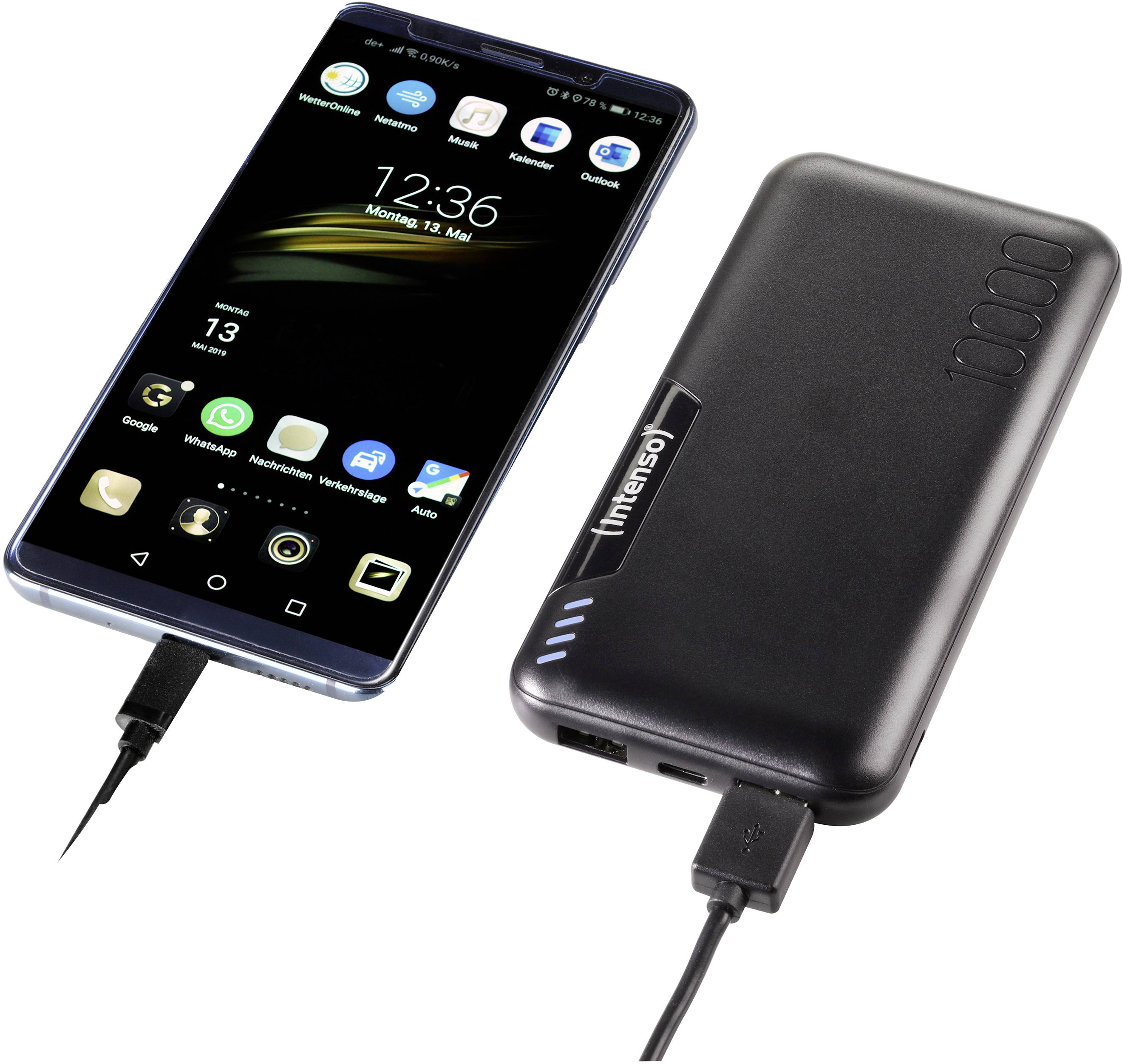 Intenso P10000 Powerbank (batterie supplémentaire) 10000 mAh LiPo noir affichage du statut-3