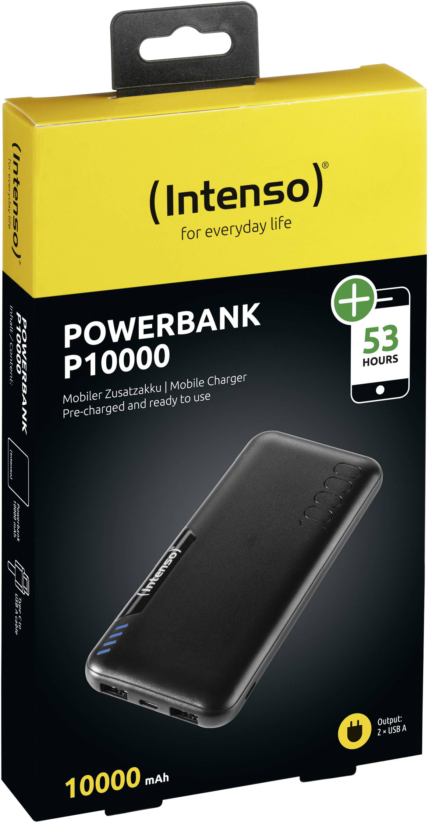 Intenso P10000 Powerbank (batterie supplémentaire) 10000 mAh LiPo noir affichage du statut-5