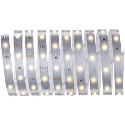 Dix bandes de LED luminescentes sont disposées verticalement côte à côte. Elles émettent une lumière blanche chaude.