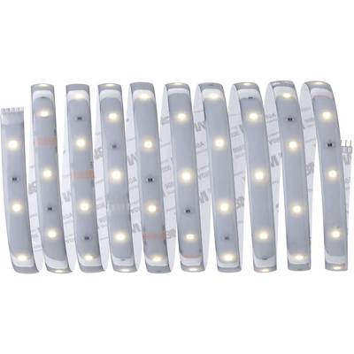 Une rangée de bandes lumineuses LED disposées verticalement. Chaque bande émet une lumière blanche douce et chaleureuse.