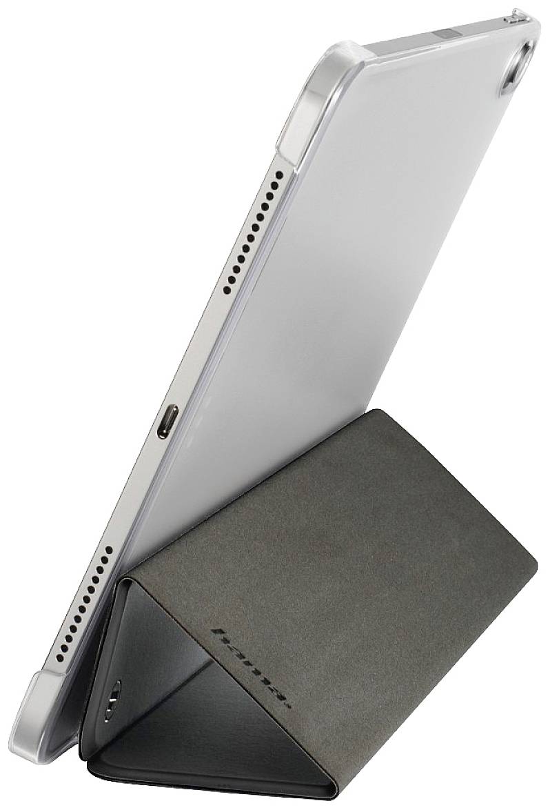 Étui de protection pour tablette avec support intégré qui maintient la tablette en position verticale.