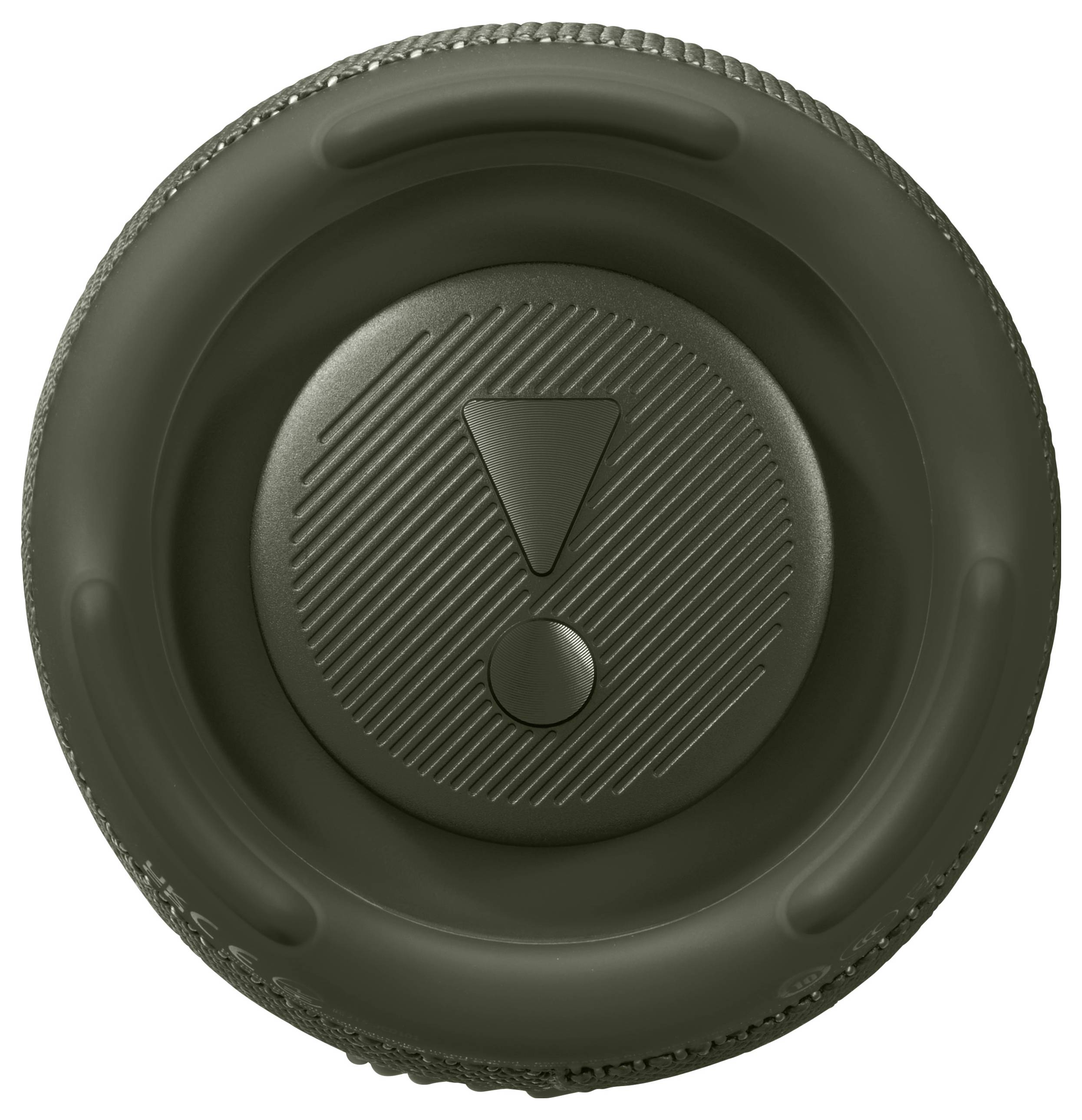 Un bouton rond de couleur gris foncé, portant un point d'exclamation gravé en son centre, indique quelque chose d'important.