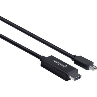 Câble adaptateur Manhattan Mini-Display / HDMI Fiche mâle Mini DisplayPort, Fiche mâle HDMI-A 1.80 m noir 153287  Câble 