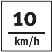 La mention « Vitesse 10 km/h » sur un panneau noir signifie limite de vitesse.