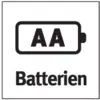Logo "Piles AA" avec une icône de batterie stylisée sur un fond noir.
