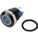 TRU COMPONENTS TC-9428156 GQ12-AF-10E/J/B/12V/A Bouton-poussoir 48 V/DC 2 A 1 x Off/(On) à rappel bleu IP67 (façade avan