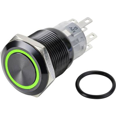 Bouton poussoir à pression TRU COMPONENTS LAS1-AGQ-22E/G/12V/A TC-9428180 250 V/AC 3 A 2 x Off/(On) IP65 à rappel 1 pc(s