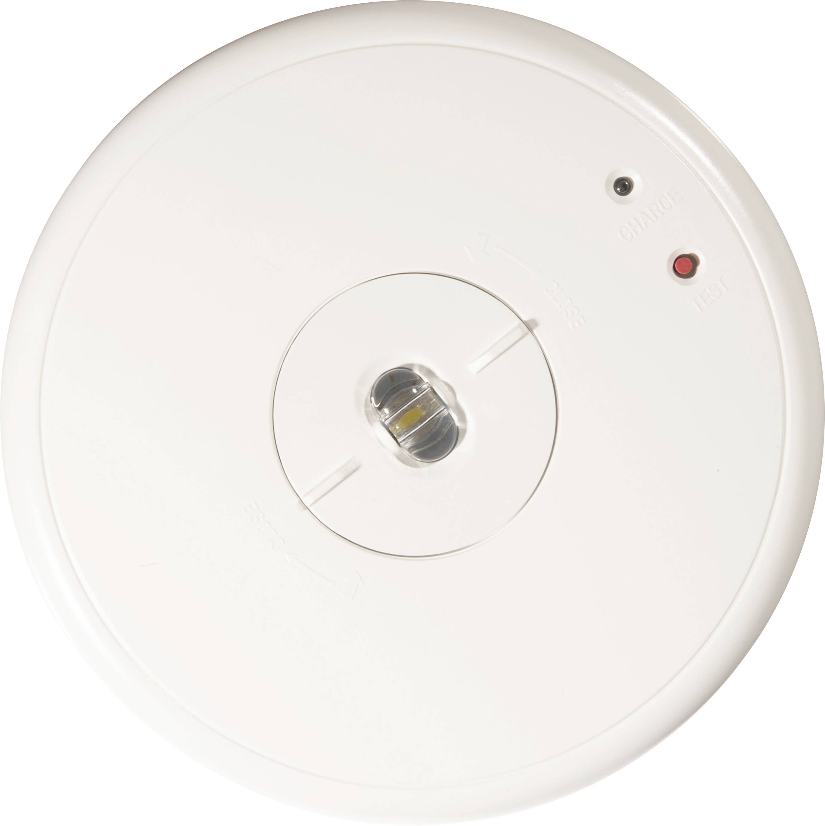 Détecteur de fumée rond, blanc, avec deux voyants lumineux pour l'indication de statut. Adapté pour une installation murale ou plafonnière à l'intérieur.