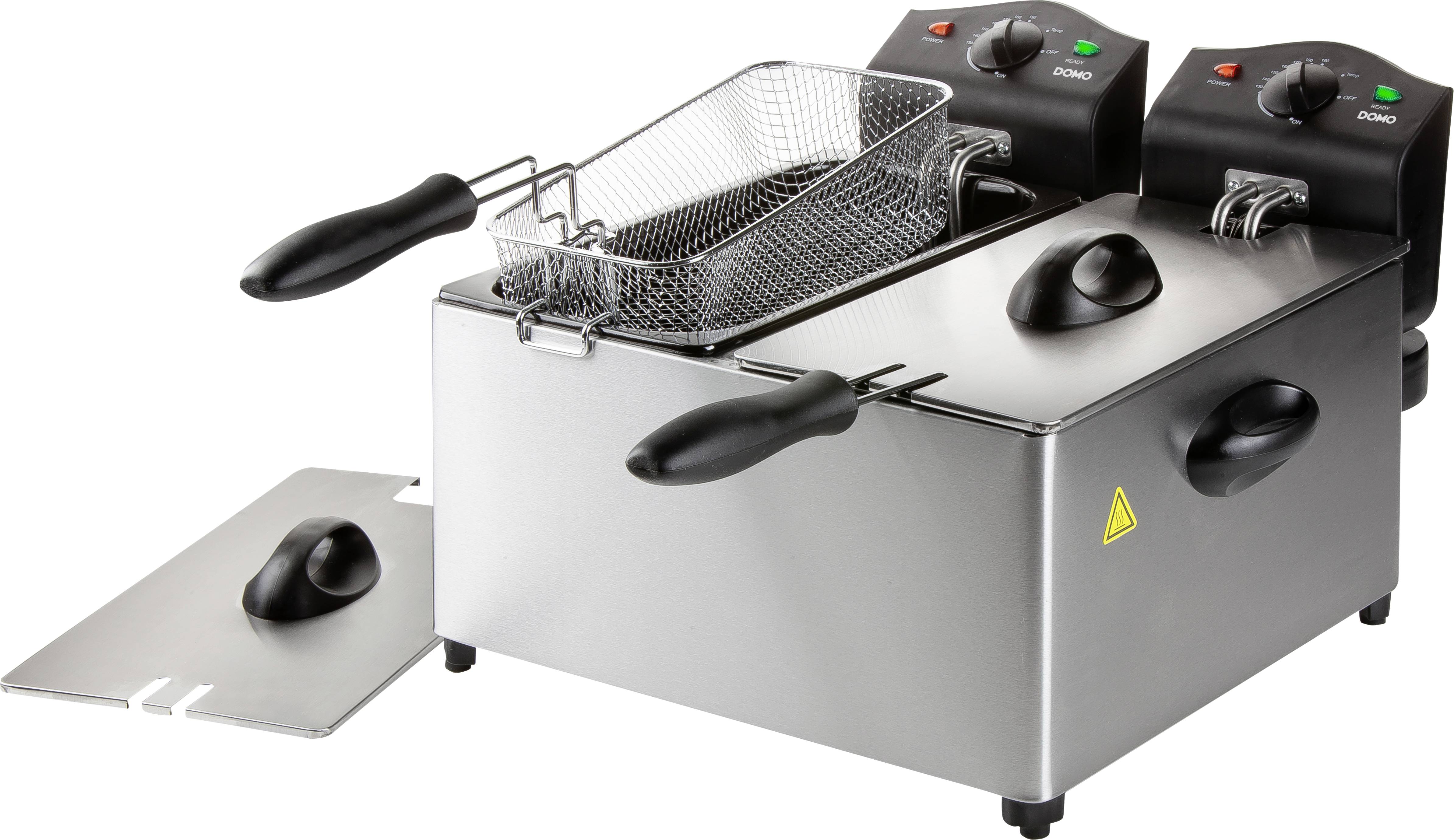DOMO DO560FR Friteuse double 6 l 3500 tr/min W voyant lumineux acier inoxydable, noir-4
