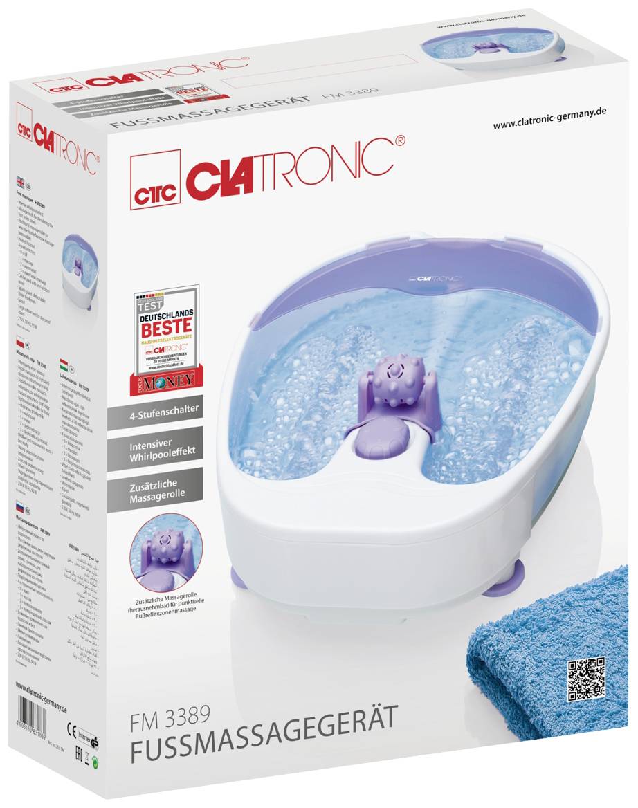 Clatronic FM 3389 Appareil de massage pour les pieds 90 W blanc, violet-2
