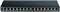 Un commutateur réseau noir et gris de D-Link avec 16 ports Ethernet disposés en deux rangées. Des voyants LED indiquant les connexions sont visibles.