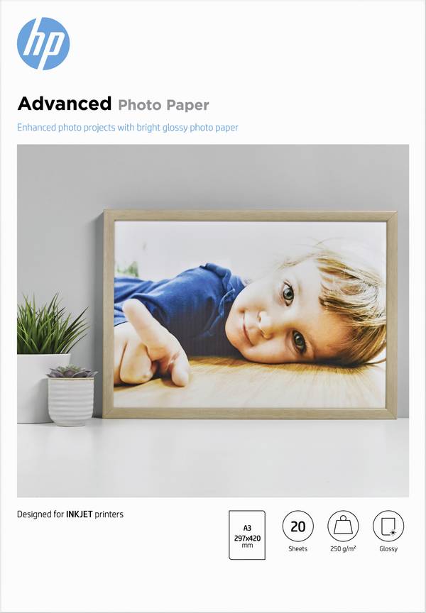 HP Advanced Photo Paper Q8697A Papier photo DIN A3 250 g/m² 1 pc(s) brillant