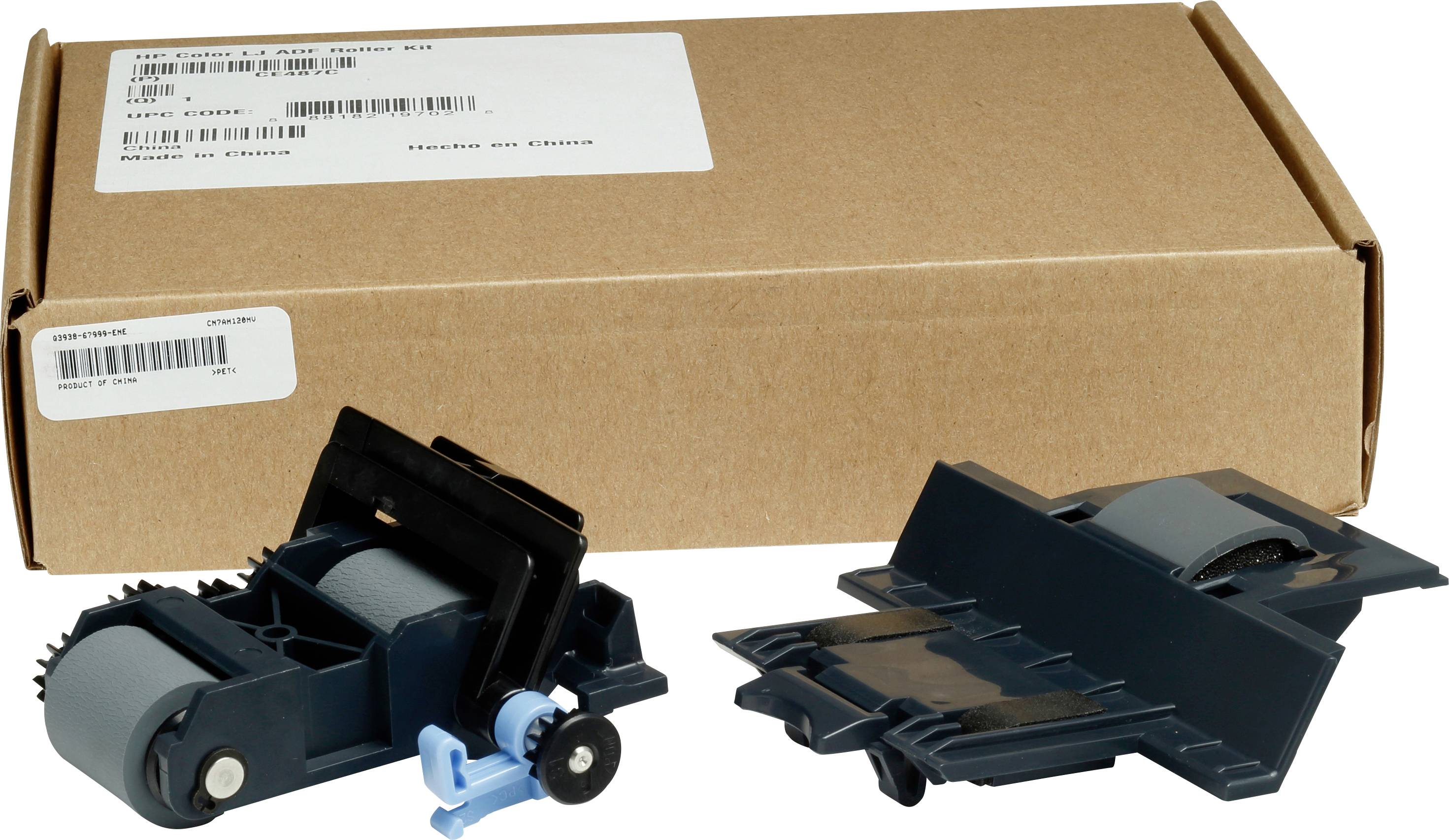 Un carton de pièces détachées pour imprimante, comprenant deux supports de rouleaux. Convient au modèle d'imprimante HP LaserJet 4200.