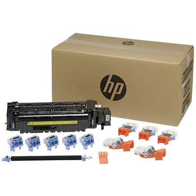 Kit de maintenance pour imprimante HP comprenant une cartouche de toner, plusieurs pièces d'imprimante et un boîtier brun avec le logo HP.