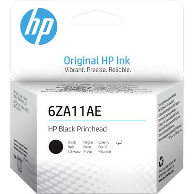 Emballage d'une cartouche d'imprimante HP '6ZA11AE' avec tête d'impression noire. Le nom de marque et les caractéristiques du produit tels que 'Vibrant. Précis. Fiable.' sont indiqués.