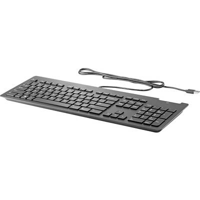 Clavier d'ordinateur noir avec pavé numérique complet et câble de connexion USB, adapté aux travaux informatiques ou aux saisies.