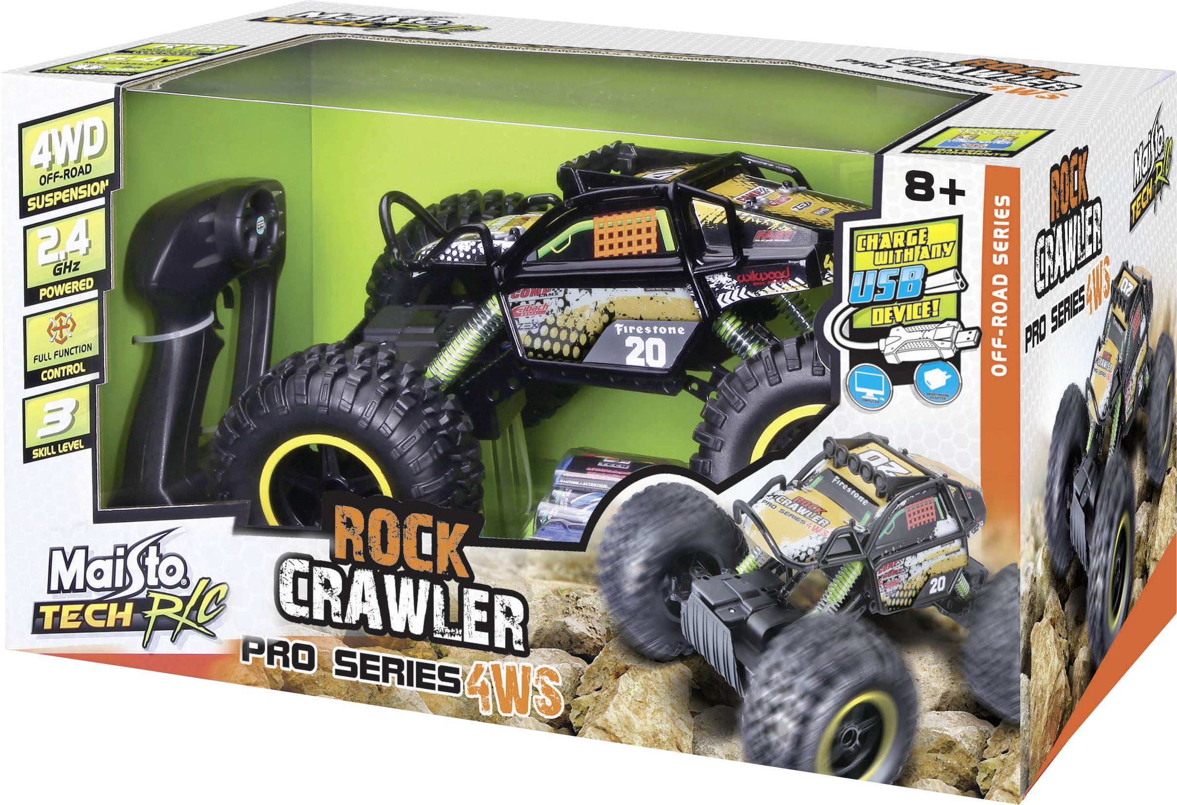 MaistoTech 581334 Rock Crawler Pro Vehicule RC debutant Vehicule tout terrain avec accu et cable de charge Conrad Electronic France