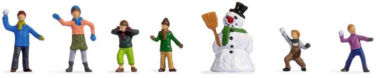 NOCH TT Enfants dans la neige peint, debout
