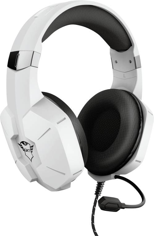 Trust GXT323W Carus Gaming Micro-casque supra-auriculaire filaire Stereo blanc volume réglable, mise en sourdine du microphone