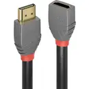 Rallonge LINDY HDMI Fiche mâle HDMI-A, Prise femelle HDMI-A 2.00 m anthracite, noir, rouge 36477 4K UHD, contacts dorés
