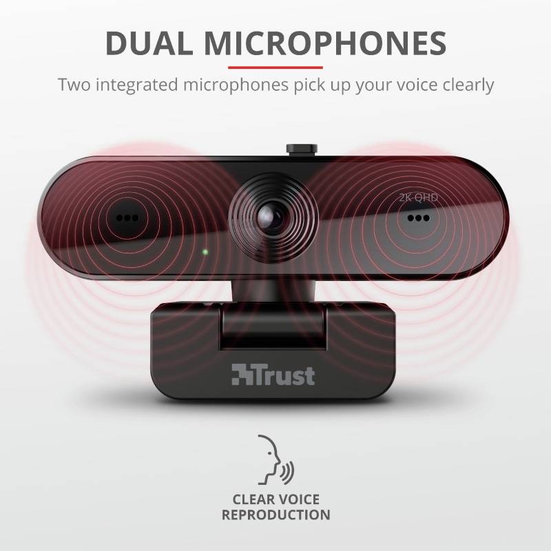 Trust Taxon Webcam 2560 x 1440 Pixel support à pince-11
