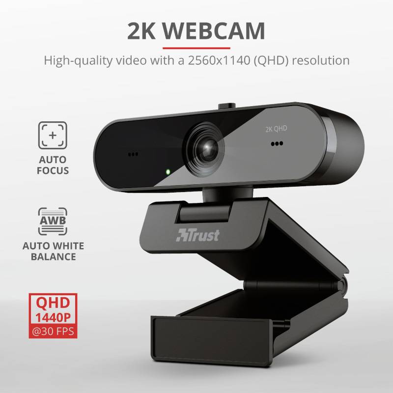 Trust Taxon Webcam 2560 x 1440 Pixel support à pince-12
