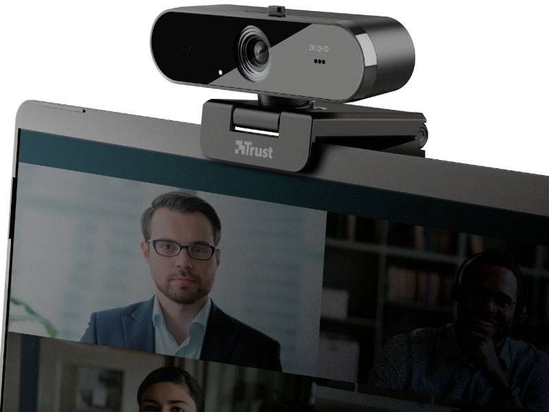 Trust Taxon Webcam 2560 x 1440 Pixel support à pince-1