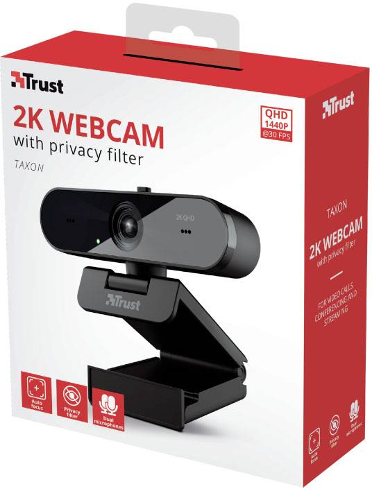 Trust Taxon Webcam 2560 x 1440 Pixel support à pince-7