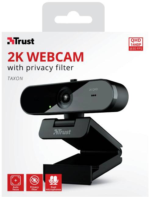 Trust Taxon Webcam 2560 x 1440 Pixel support à pince-8