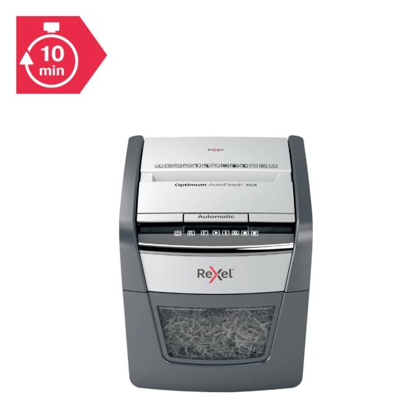 Destructeur de documents Rexel Optimum AutoFeed 45X 45 feuille(s) micro-découpage 4 x 28 mm P-4 20 l Détruit également l-8