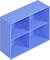 Un organisateur bleu rectangulaire avec quatre compartiments de taille égale pour le rangement de petits objets.