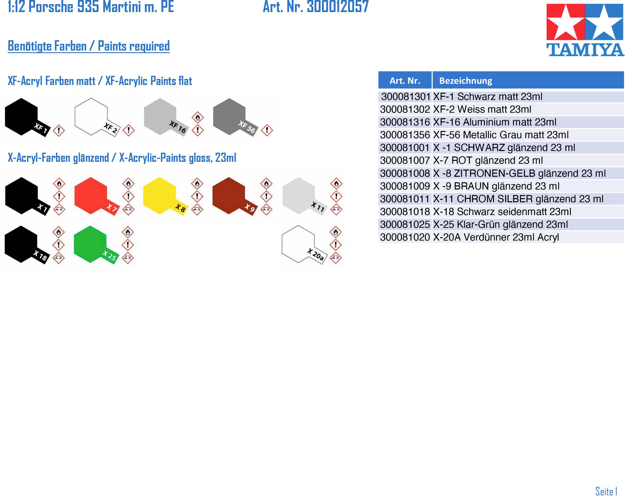 Tamiya 300012057 Porsche 935 Martini m. PE Maquette de voiture 1:12-11