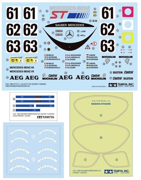 Tamiya 300024359 Sauber-Mercedes C9 1989 Maquette de voiture 1:24-4
