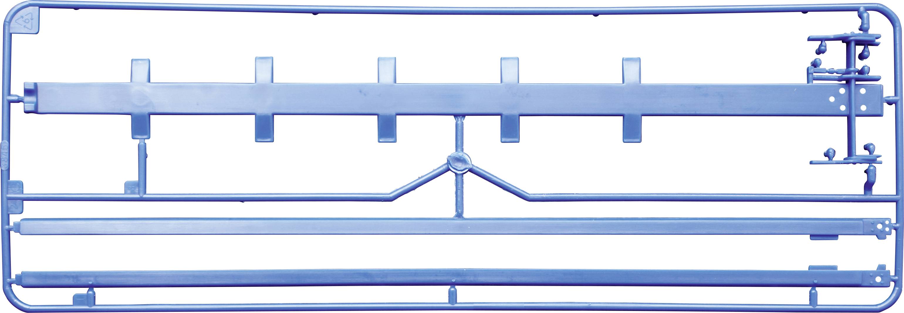 Barrière de lit métallique en position horizontale avec plusieurs points de jonction. Adaptée pour la sécurisation d'un lit médicalisé.