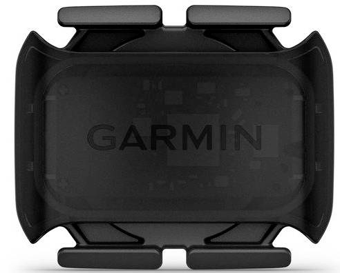 Un capteur Garmin noir de forme rectangulaire, principalement conçu pour la collecte de données sur les vélos ou d'autres véhicules.