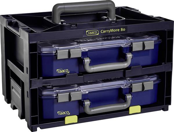 raaco CarryMore 80x2 Coffret de rangement (L x l x H) 278 x 386 x 241 mm avec poignée Box Contenu 1 pc(s)